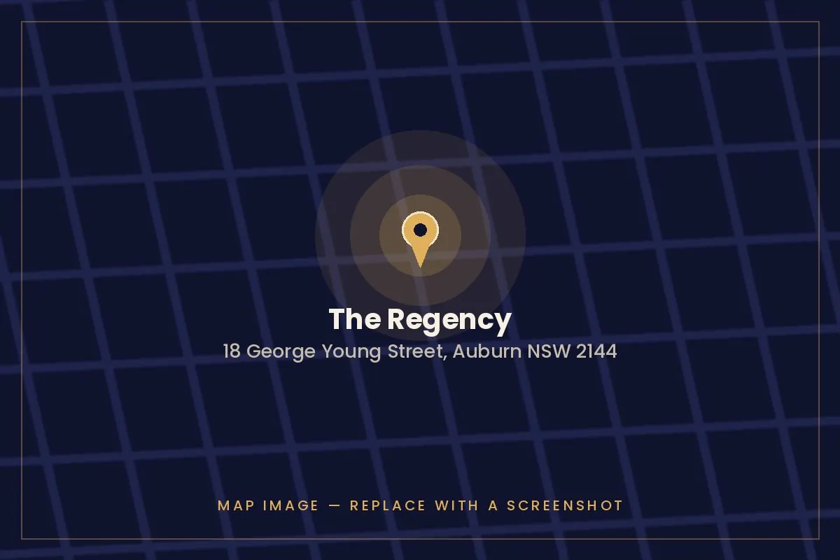 Map showing the location of The Regency, 18 George Young Street, Auburn NSW 2144